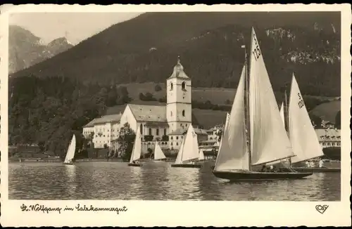 Ansichtskarte St. Wolfgang im Salzkammergut Stadt, Segelboote 1939
