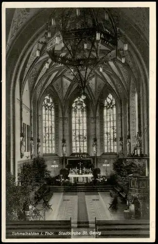 Ansichtskarte Schmalkalden Stadtkirche St. Georg - Altar, geschmückt 1939