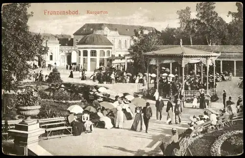 Franzensbad Františkovy Lázně Kuranlagen Kur-Garten belebt 1910