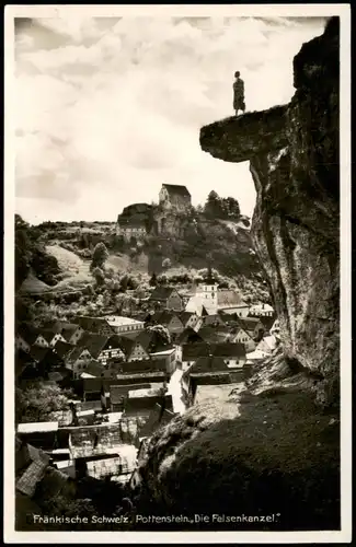 Ansichtskarte Pottenstein Umland-Ansicht Felsen-Kanzel 1940