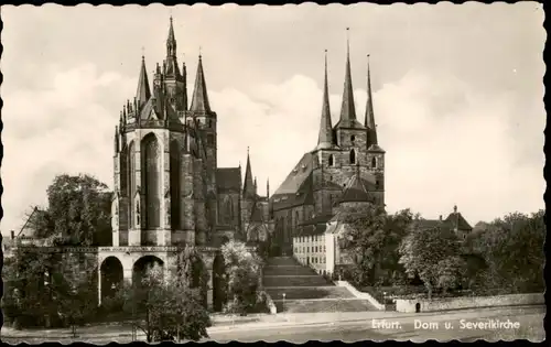 Ansichtskarte Erfurt St. Severikirche, Fotokarte 1957