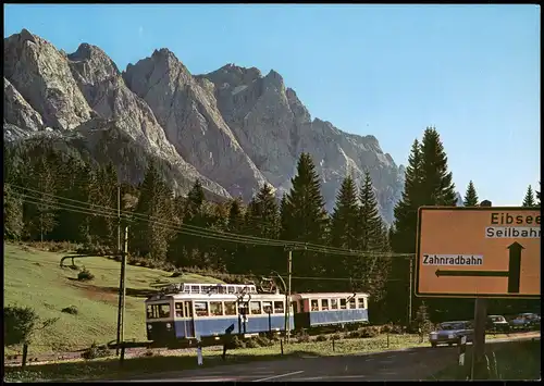 Ansichtskarte Grainau Bergbahn Zugspitzbahn Zugspitzgruppe 2964 m 1980