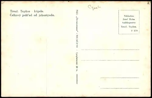 Trentschin-Teplitz Trenčianske Teplice Trencsénteplic Stadtblick 1940