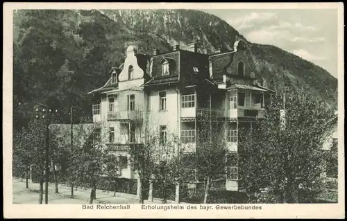 Ansichtskarte Bad Reichenhall Straßenpartie mit Erholungsheim 1914