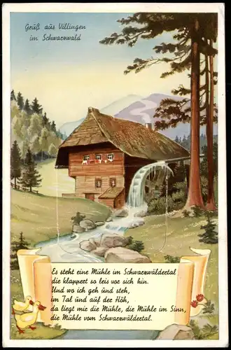 Schwarzwaldhaus Leporello 1953 gel. Gedenkt den Gefangenen Notgebühr Nachgebühr