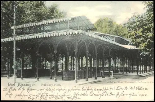 Ansichtskarte Bad Kissingen Rakozy-Halle (colorierte AK) 1900