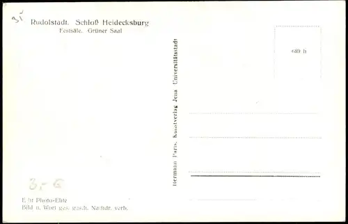 Ansichtskarte Rudolstadt Schloss Heidecksburg - Festsaal 1932