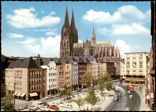 Ansichtskarte Köln Alter Markt, Autos 1973