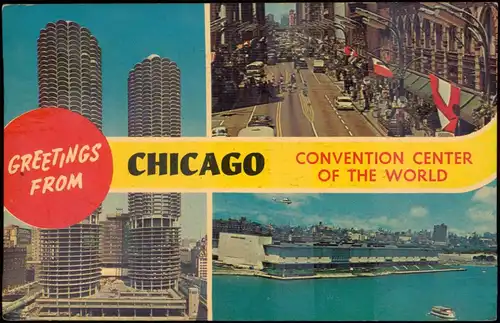 Postcard Chicago Multi-View-Postcard CONVENTION CENTER 1964