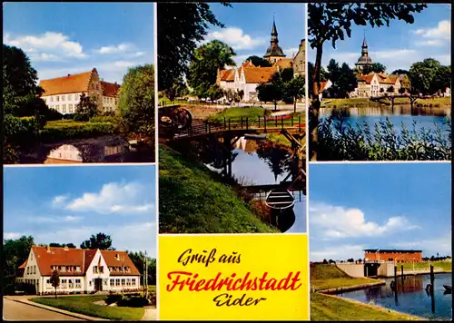Ansichtskarte Friedrichstadt (Eider) Mehrbildkarte mit 5 Ortsansichten 1970