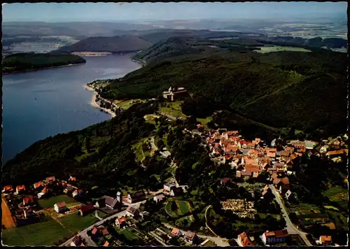 Ansichtskarte Waldeck (am Edersee) Edertalsperre vom Flugzeug aus 1968