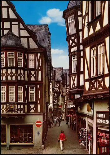 Ansichtskarte Limburg (Lahn) Salzgasse, Geschäfte, Fachwerkhäuser 1970