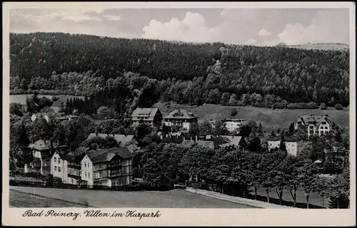 Bad Reinerz Duszniki-Zdrój Panorama-Ansicht Blick auf Villen im Kurpark 1939