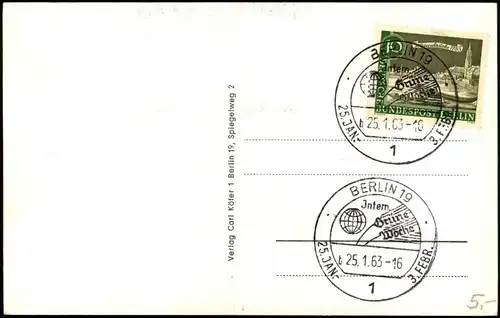 Ansichtskarte Berlin Grüne Woche Blumen Schau 1963   mit passendem Sonderstempel