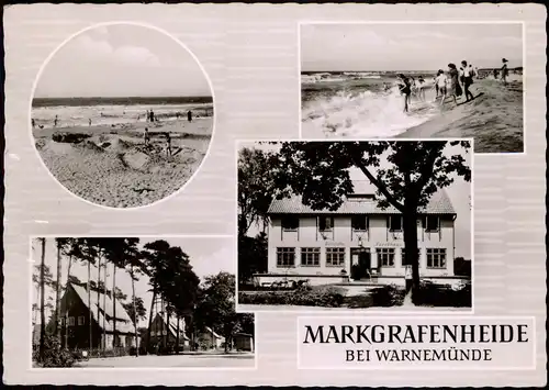 Markgrafenheide-Rostock DDR Mehrbild-AK mit 4 Foto-Ortsansichten 1963