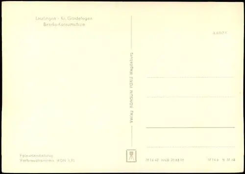 Ansichtskarte Letzlingen-Gardelegen DDR AK mit der Bezirks-Konsumschule 1965