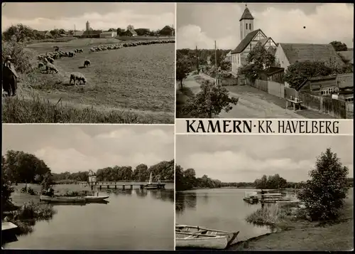 Ansichtskarte Kamern (Havel) Herde, Dorfstraße, See 1969