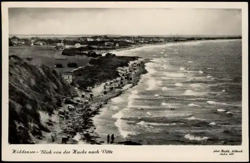 Vitte-Hiddensee Hiddensjö, Hiddensöe Blick von der Hucke nach dem Ort 1958