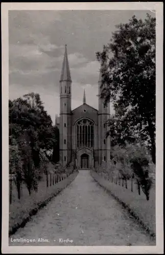 Ansichtskarte Letzlingen-Gardelegen Partie an der Kirche 1955