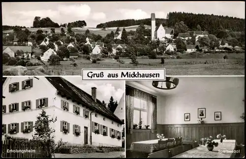 Ansichtskarte Mickhausen (LK Augsburg) Totale, Erholungsheim - Speisesaal 1977