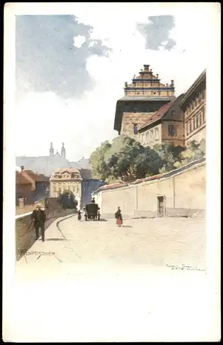 Postcard Prag Praha SCHWARZENBERSKÝ PALÁC Künstlerkarte 1913