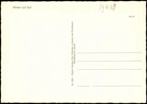 Ansichtskarte Sylt Winter auf Sylt - Häuser 1978