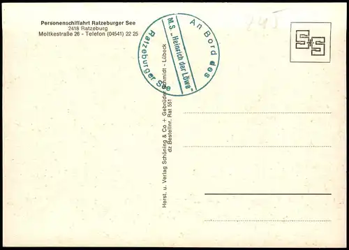 AK Ratzeburg Ratzeburger See Schiff 1979 Bordstempel Heinrich der Löwe