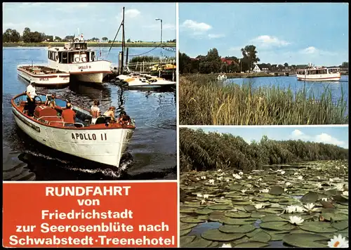 Ansichtskarte Friedrichstadt (Eider) Bootsfahrt zu den Seerosen 3 Bild 1977