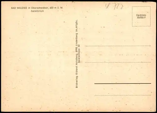 Ansichtskarte Bad Waldsee Sanatorium 1978