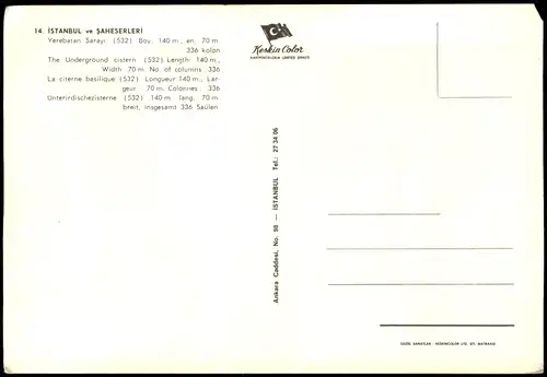 Istanbul   Constantinople ŞAHESERLERİ La citerne basilique (532) 1978