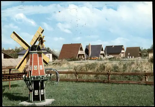 Ansichtskarte Südbrookmerland Großes Meer, Windmühle Häuser 1968