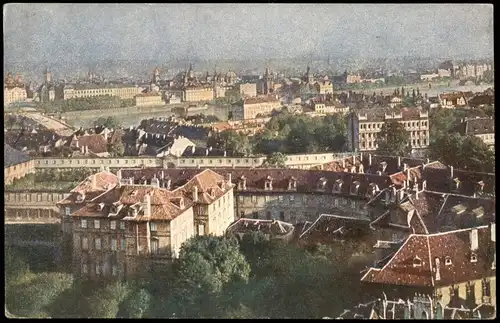 Postcard Prag Praha Künstlerkarte Totale 1922