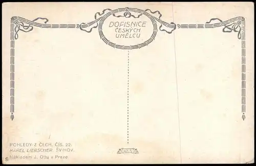 Postcard .Tschechien POHLEDY Z ČECH. ČÍS. Künstlerkarte 1922