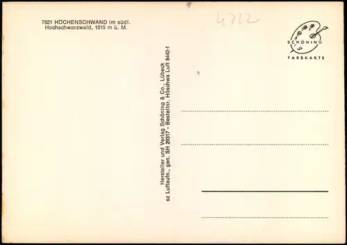 Ansichtskarte Höchenschwand Luftbild Ort im Hochschwarzwald 1970