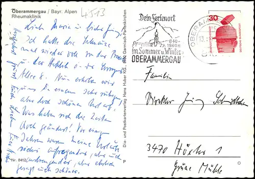 Ansichtskarte Oberammergau RHEUMAKLINIK Mehrbildkarte 1973