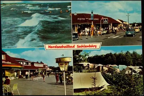 Sahlenburg-Cuxhaven Mehrbildkarte mit 4 Ansichten des Nordseeheilbad 1970