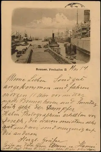 Ansichtskarte Bremen Schiffe Dampfer Steamer Freihafen II 1926