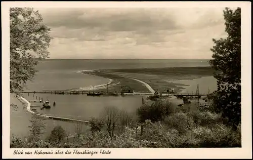 Ansichtskarte Flensburg Blick von Hohenau über die Flensburger Förde 1938