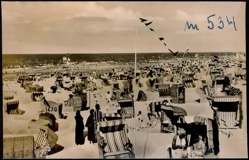Ansichtskarte Wangerooge Strandleben 1956