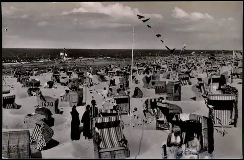 Ansichtskarte Wangerooge Meer / Strand Strandkörbe - Strandleben 1958