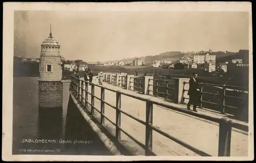 Gablonz (Neiße) Jablonec nad Nisou Údolní přehrada, Staumauer und Stadt 1929