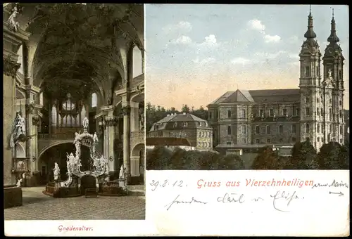 Bad Staffelstein Wallfahrtskirche Basilika Vierzehnheiligen 2 Bild Altar 1912