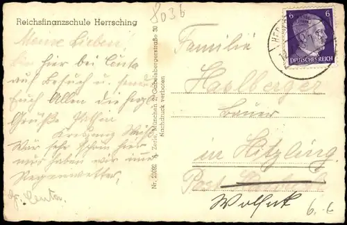 Ansichtskarte Herrsching am Ammersee Reichsfinanzschule 1943