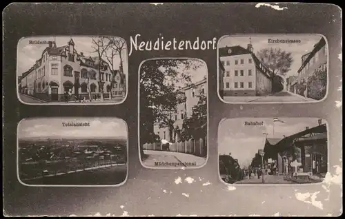 Ansichtskarte Neudietendorf Bahnhof Kirchenstraße 1911 Bahnpost Berlin Eisenach