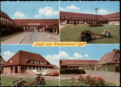 Westerland-Sylt Mehrbildkarte mit Nordsee-Klinik und Sanatorium 1970