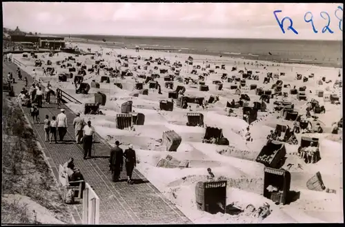 Ansichtskarte Wangerooge Strand mit Café Strandhalle 1935