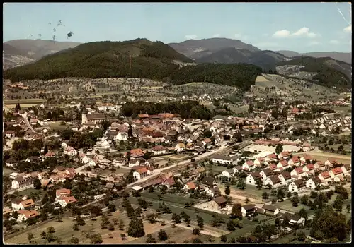 Zell am Harmersbach Panorama-Ansicht Ortsansicht mit Schwarzwald 1975