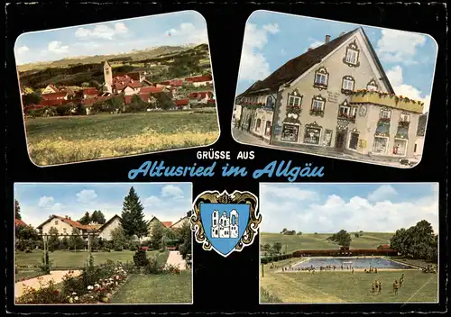 Ansichtskarte Altusried Schwimbad, Wohnhäuser, Stadt 1969
