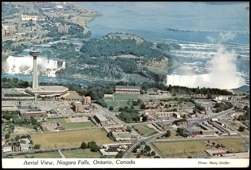 Niagara Falls Ontario Niagarafälle Canada Kanada Luftbild Arial View 1972
