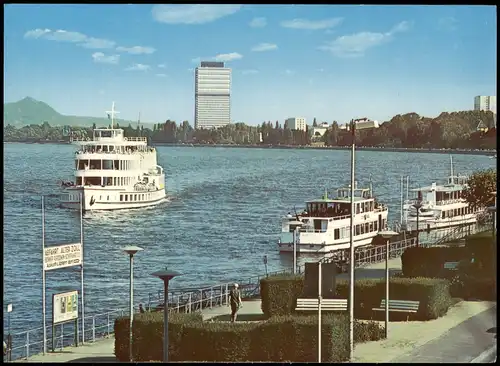 Ansichtskarte Bonn Ausflugsschiffe - Bürohochhaus des Bundestages 1976